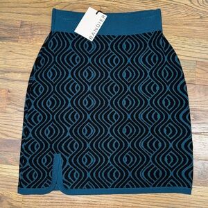 NWT!! BANDIER XS Calla Jacquard mini skirt 
LAGOON/BLACK HOD HAV